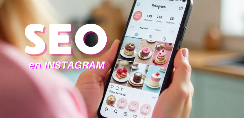 Mujer emprendedora usando instagram en su celular